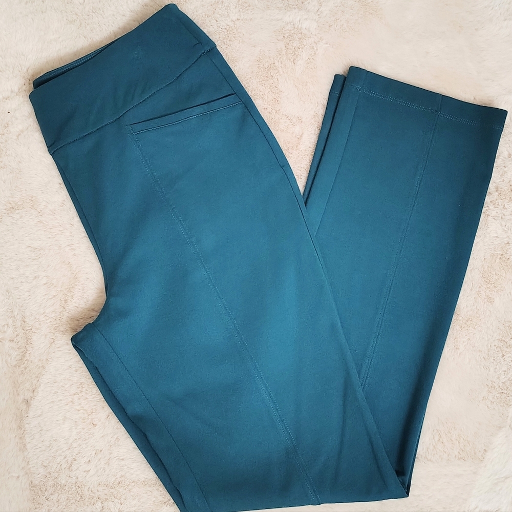 Cato Teal Straight Leg Turquoise Hi-rise Pants